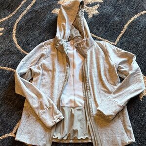 Athleta Light Gray Hooded Utility Jacket